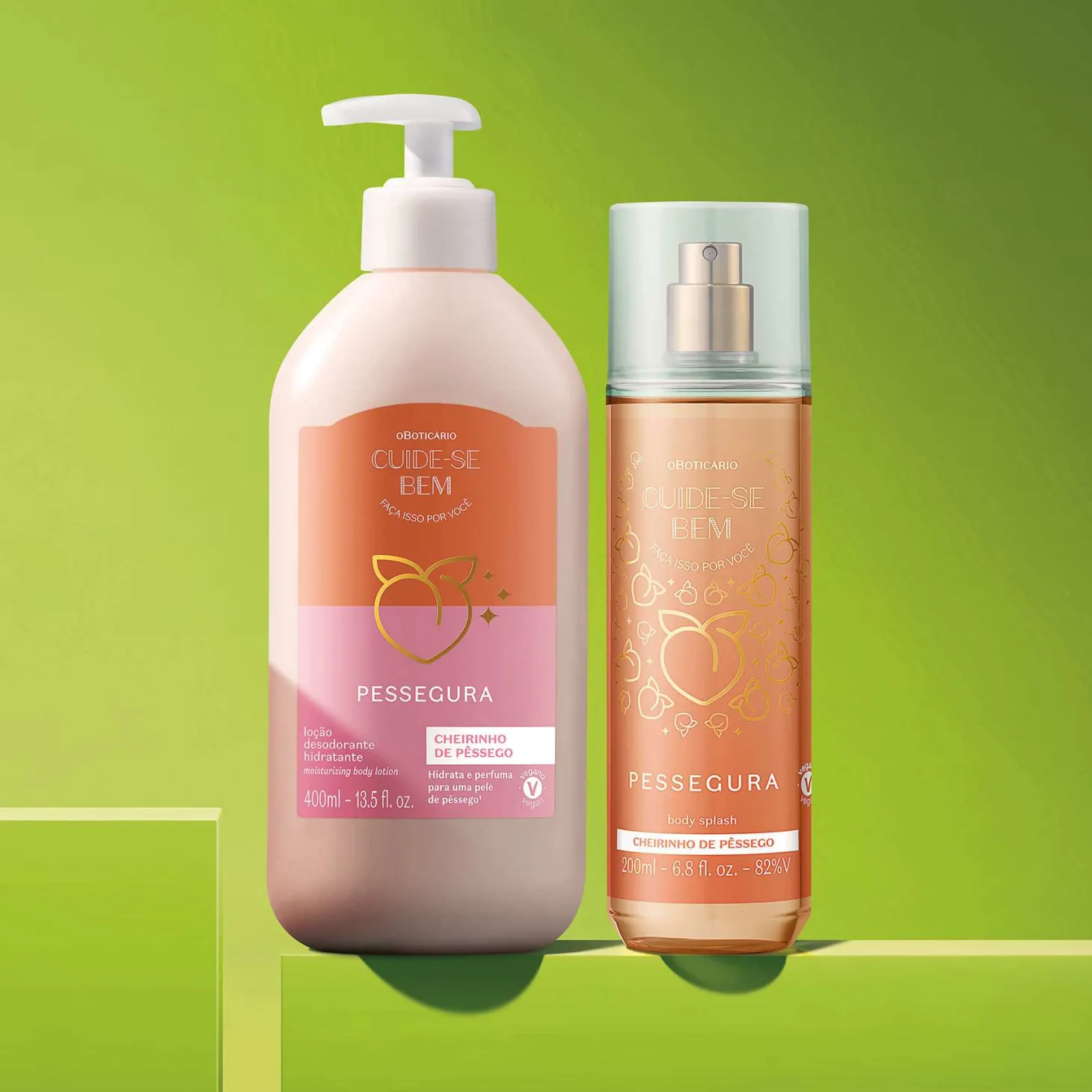Combo Cuide-se Bem Pessego: Locion Corporal 400ml + Body Splash 200ml