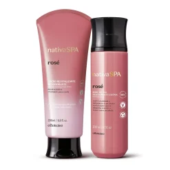 Kit de cuidado corporal Rose: Loción corporal + Body splash Nativa Spa