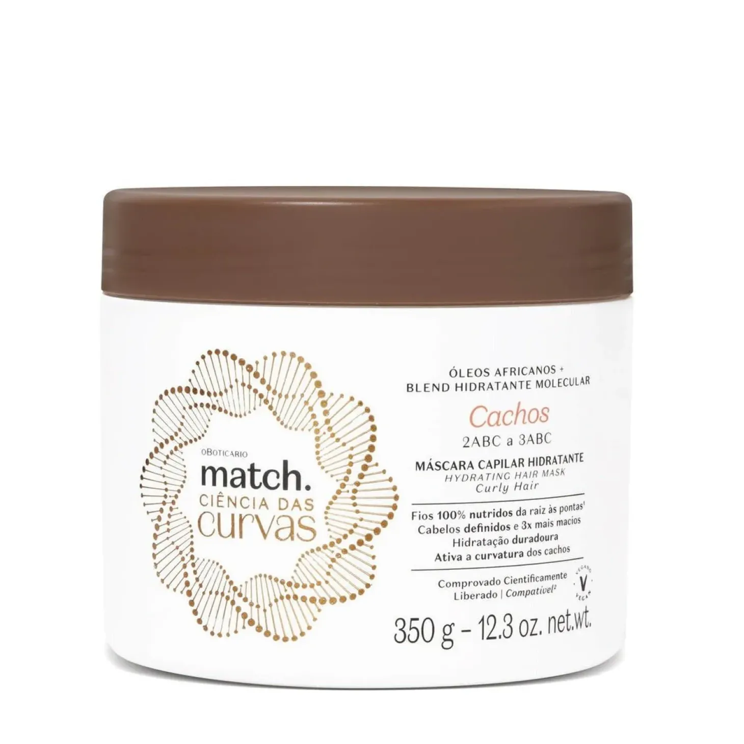 Mascara capilar hidratante 2ABC 3ABC CIENCIA CURVAS 350 ML MATCH